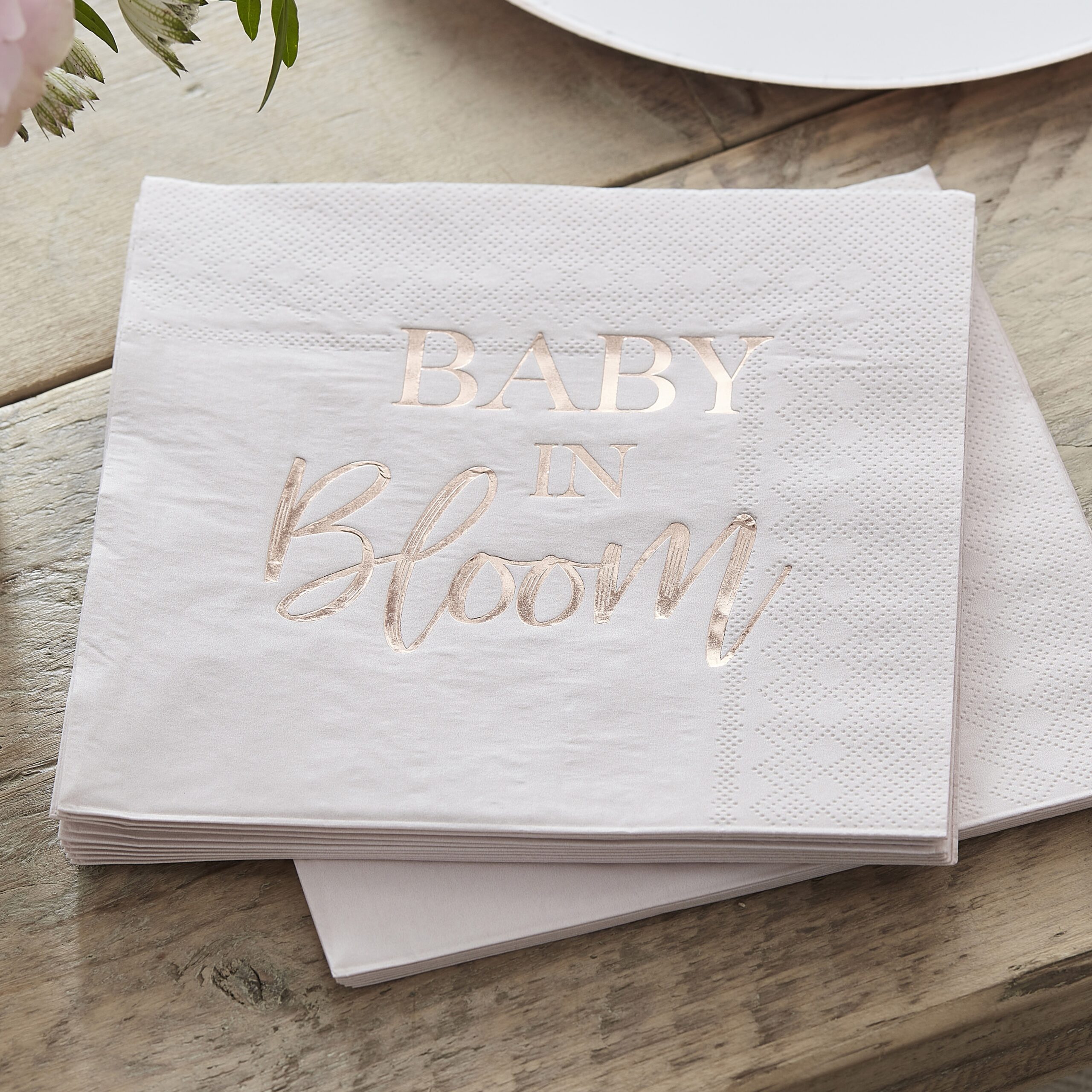 Χαρτοπετσέτες Rose Gold και Blush Baby Shower, 16 τμχ.