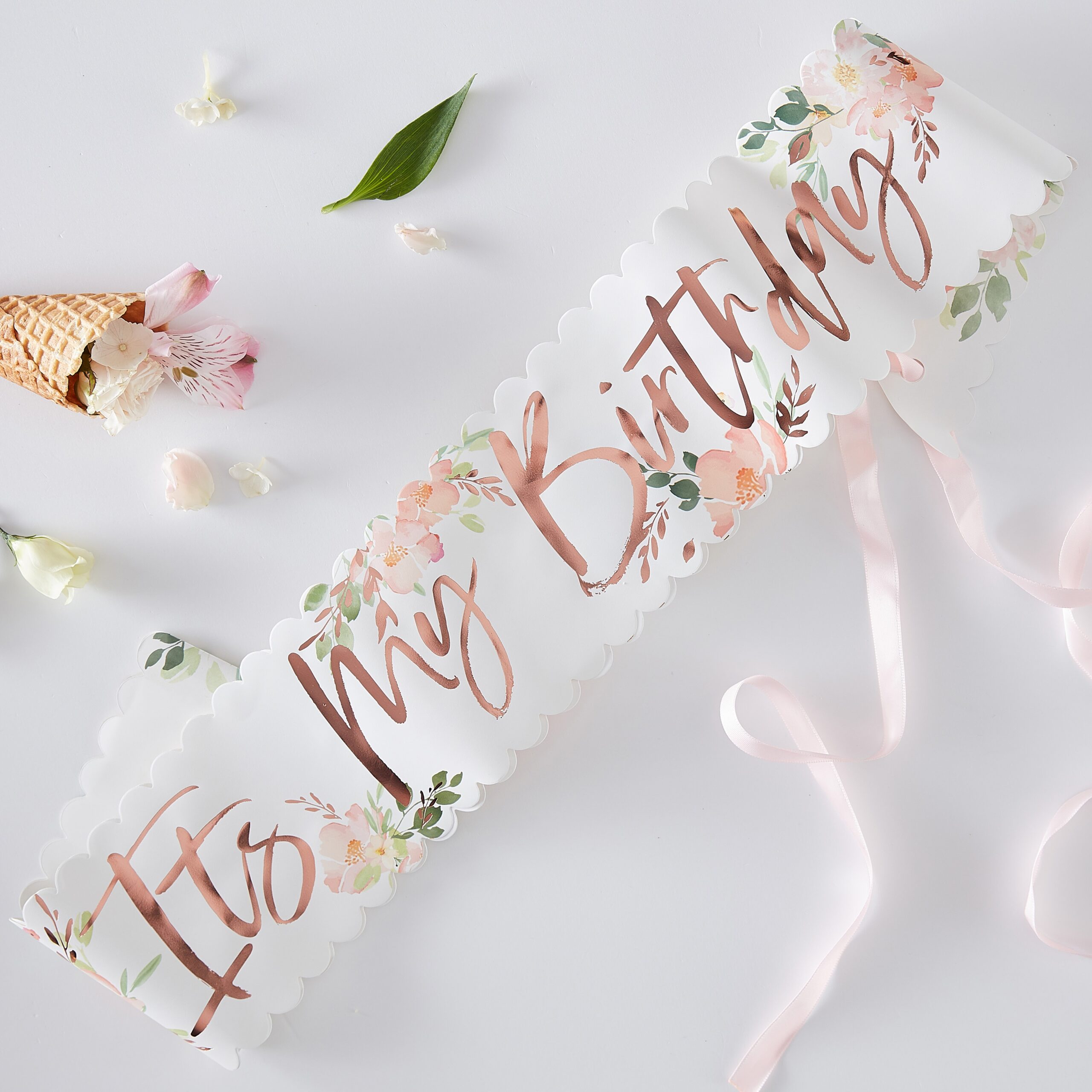 Floral κορδέλα "It's My Birthday"